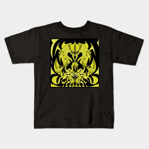 golden dark nazgul ecopop in balrog dreams of the middle earth ecopop Kids T-Shirt by jorge_lebeau